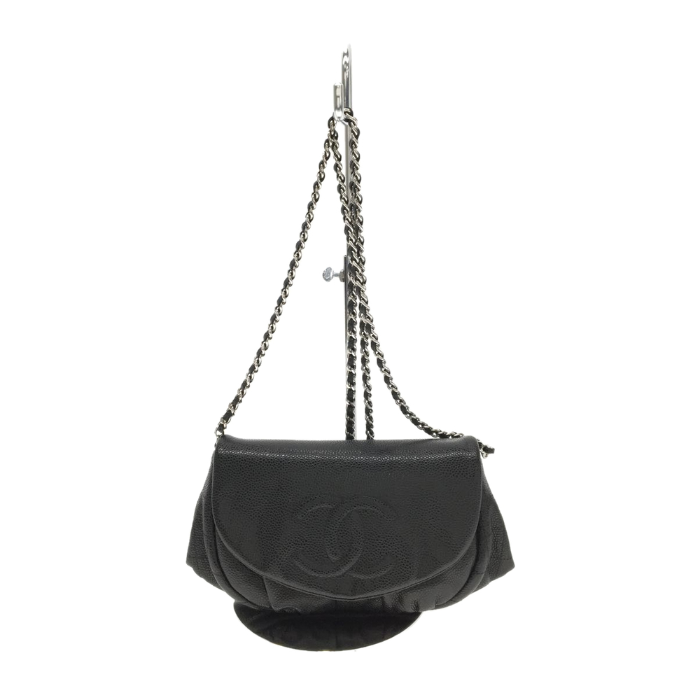 Chanel Caviar Skin Leather Chain Shoulder Bag